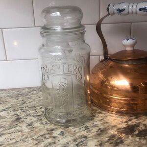 Planters Embossed Clear Glass Jar dated 1981 #28 75th anniversary